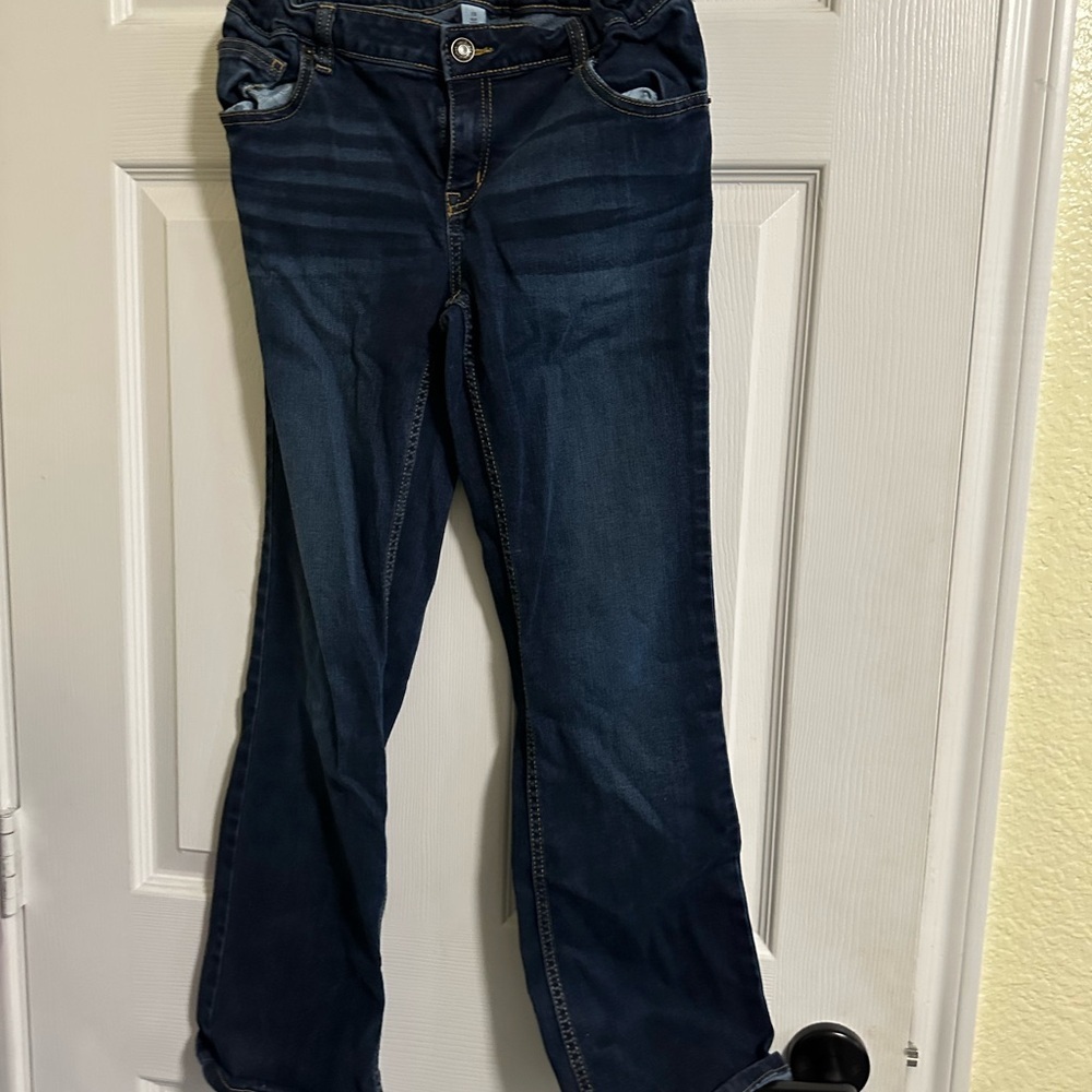 Cat & Jack Dark Blue Girl’s Boot Cut Jeans 12 Plus Super Stretch